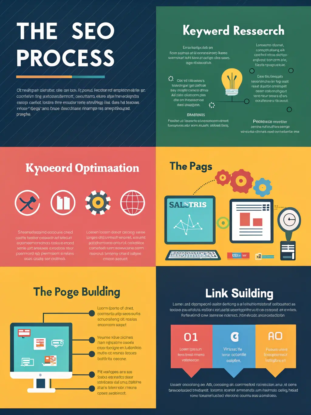 An infographic illustrating the SEO process and its impact on website traffic, showing how Roam Marketing's strategies improve search rankings.